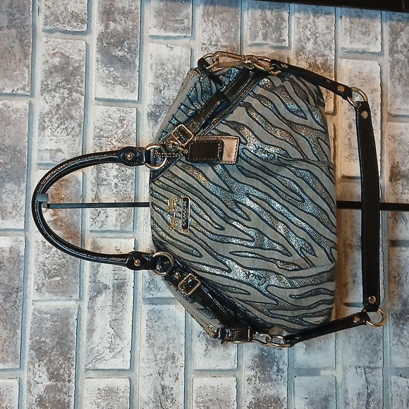 Coach Madison Sophia Lurex Zebra Jacquard Gallery Tote Bag Satchel-15925 EUC - Picture 1 of 6